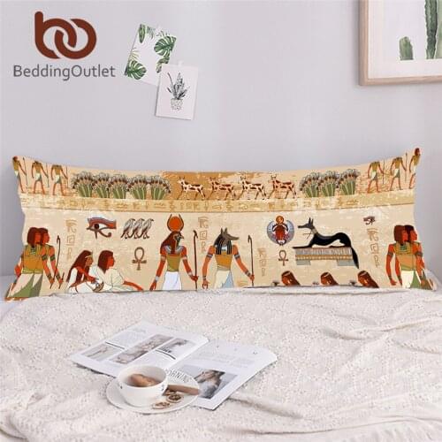 BeddingOutlet Egyptian Body Pillow Case Ancient Egypt Civilization Double Long Pillowcase Rectangle Pillow Cover Bedroom 54x138