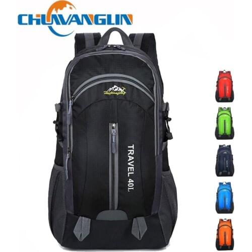 Chuwanglin Men Backpack USB Charging 40L Large Capacity Out Door Waterproof Casual Backpack Unisex Black Travel Backpacks T3060