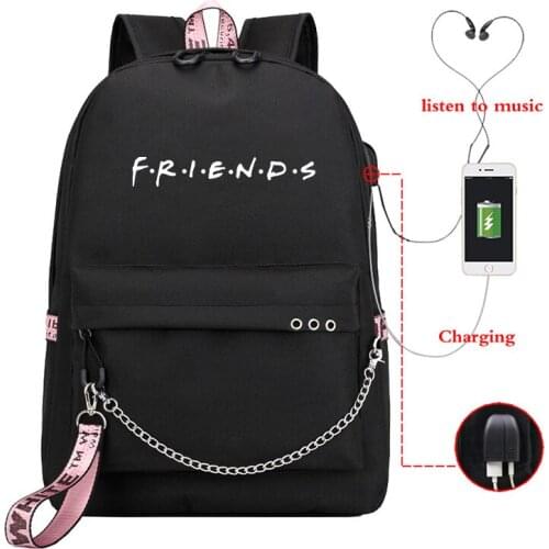 New USB Charging Laptop Backpack for Teenage Students Girls School Backpacks men Women Friends Printing Female Travel Bagpack