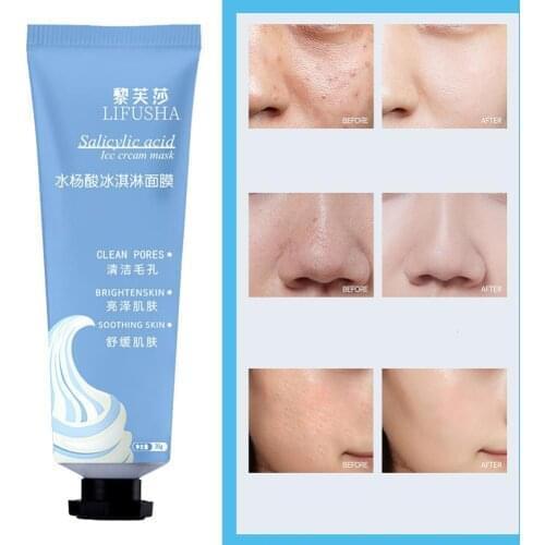 Salicylic Acid Ultra Cleansing Mask Ice Cream Mask Moisturizing smear mask clean pore mud mask Blackhead Remover 60ML