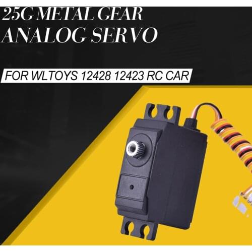 25g Metal Gear Servo 4.8-6V Upgraded for 1/12 Wltoys 12428 12423 RC Car Truck Short Course Car Steering Part Accessories