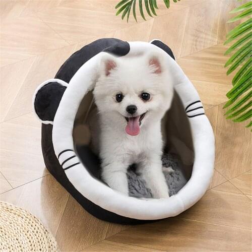 Foldable Dog Bed Puppy House Small Medium Pet Soft Doggie Litter Nest Doghouse Sleep Bag Kennel Winter Warm Cozy Cave With Mat