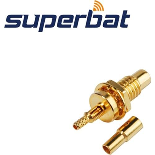 Superbat 50 Ohm SMC Jack Straight Crimp Connector Attachment for 1.13mm1.37mm Cable Mount