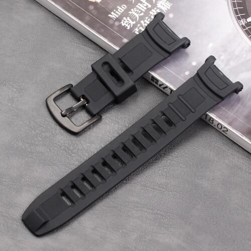 High quality black silicone rubber strap for Casio PRG-130YPRW-1500YJ sports waterproof mens watch strap watch accessories