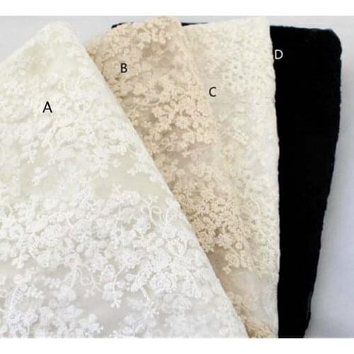 High End Elegant Fine Workmanship Tulle Mesh Embroidered Bright White Wedding Lace Fabric With Cording Bridal Gown Lace Cloth