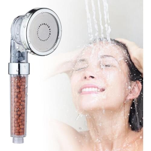 Bath High Quality Shower Head High Pressure Boosting Water Saving Filter Balls Beads Utility Head With Negative Ion Activated
