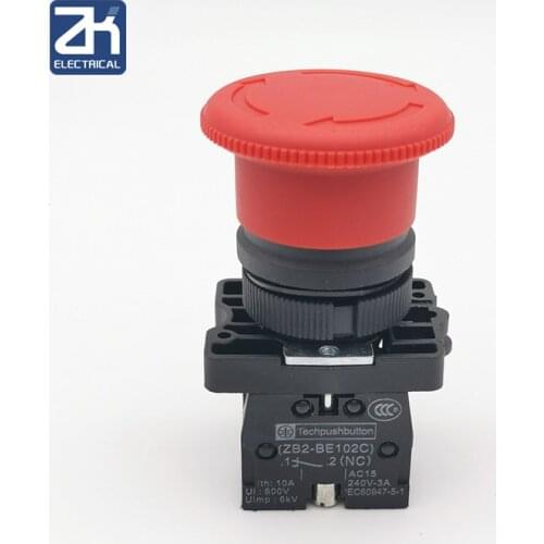 XB2-ES542 22mm Nc N/C Switch Emergency Stop Switch 600 V 10a Red Mushroom Button