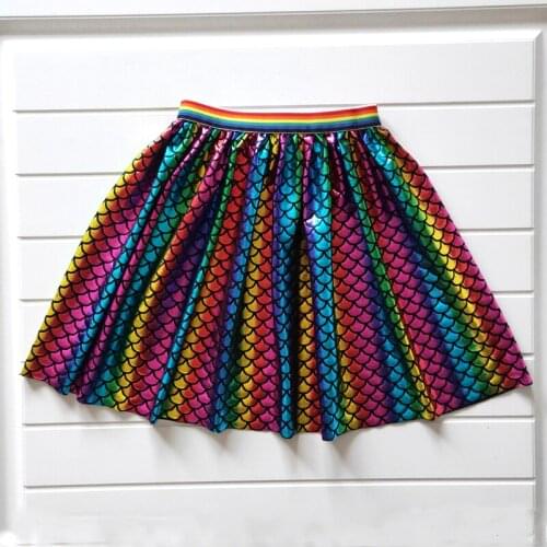 Summer Women Girl Kids Children Skirt High Waist Mother and Daughter Party Beach Stage Girls Fish Scale Mermaid Skirt Dress
