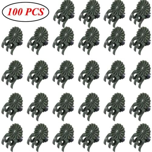 100Pcs Plastic Plant Fix Clips Orchid Stem Vine Support Vegetables Farm Flowers Fruit Tied Bundle Branch Clamping Gardening Tool