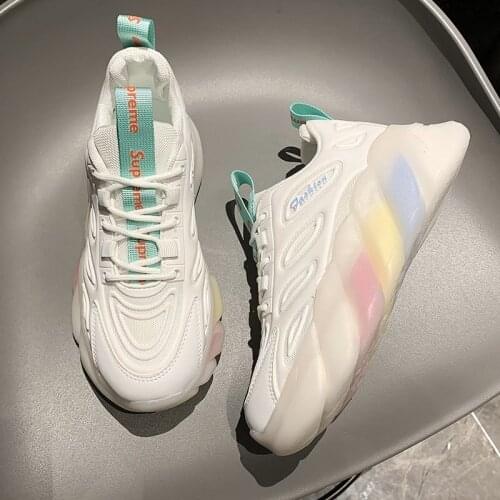 Designer Sneakers Women Platform Shoes 2021 New Fashion Jelly Sole Thick Bottom Basket Chunky Sneakers Women Zapatillas Mujer