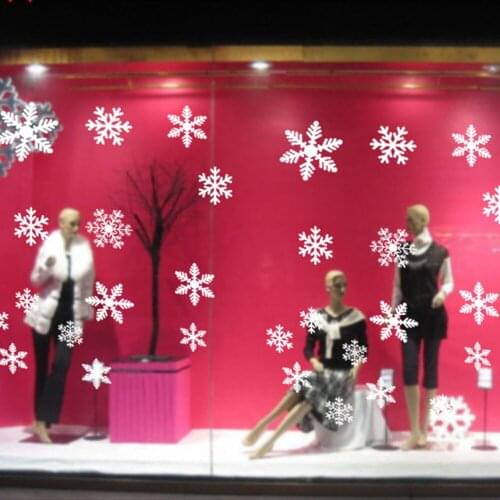 27PCS/Set Christmas Snowflake Window Stickers Reusable Winter Kids Room Decorations Decals New Year Wall Stickers Decor