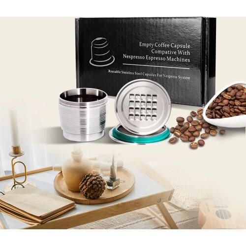 3 Pods Nespresso Stainless Steel Capsule Nespresso Refillable Reusable Metal Capsule Nespresso Recargables Inox Coffeeware Gift