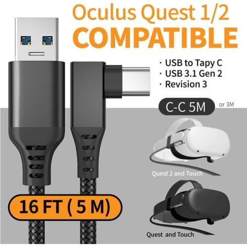 3m/5m USB 3.1 Gen 2 Link Cable For Oculus Quest 2 Type C VR Headset Data Transfer Quick Charge Cables for Quest2 Accessories
