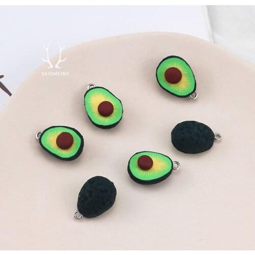6pcs Korean Fashion Sweet Cute Earrings for Women Girls Kids Avocado Drop Earrings Rubber Resin Fruits pendant DIY Accessories
