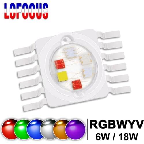 6W 12W 18W RGBWYV YVWRGB LED Stage Light Chip COB 45mil All Color 12 Pin For 6 18 W Watt Red Green Blue White Yellow Purple