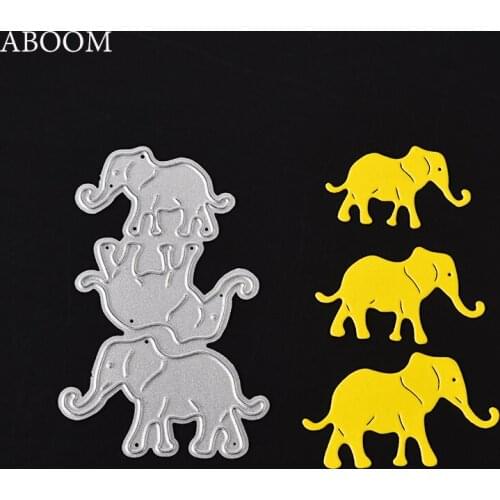 ABOOM New 1PC Embossing Steel Elephant Cutting Dies Stencil DIY Scrapbooking Card Album Photo Painting Template Metal Craft Mold