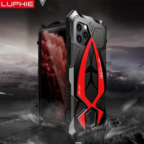 LUPHIE Aluminum Metal Silicone Shockproof Case Cover For Apple iPhone 11 Pro Max / 11 Pro / 11 Dirt Shock Proof Cover Case
