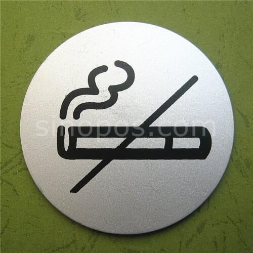 Aluminum Non Smoking Sign 83mm, metal board no smoking not allowed prohibited mark wall door window warn sticker ban pub poster