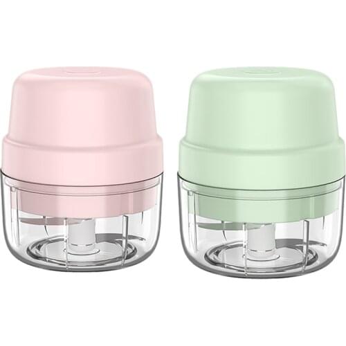 Wireless Electric Mini Food Chopper 100ML,USB Portable Garlic Blender Press Chopper Processor for Onion Fruit Meat