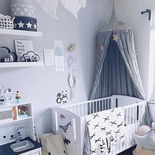 Baby Wigwam Childrens Tent For Kids Bed Curtain Toy Round Dome Tent Princess Crib Mosquito Netting Canopy Play House Room Decor