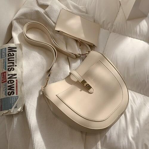 Design Handbag New Fashion Messenger Bag High-end Western Style Shoulder Bucket Bag Underarm Bag Dual-use Bag Width: 28cm