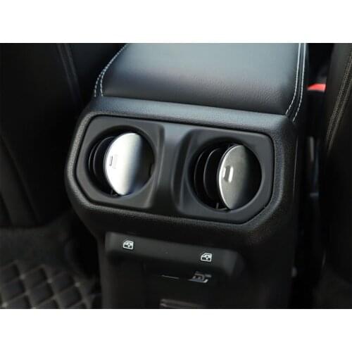 For Jeep Wrangler JL 4 Doors 2018+ Car Interior Armrest Box Air Vent Decoration Trim Styling Stickers Aluminum Alloy 4Pcs/set