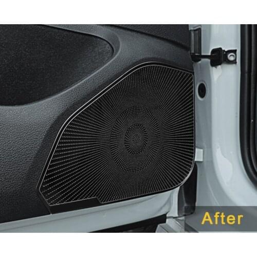 For Volkswagen VW Golf Mk7 7.5 2013-2020 Stainless Car Door Panel Loudspeaker Pad Speaker Cover Trim Frame Sticker Accessories