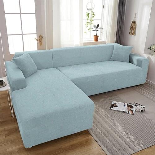 Elastic Sofa Cover Stretch Sectional Corner Couch Cover Universal Cover for Living Room 1/2/3/4 Slipcover,L Shaped Need Buy 2pcs