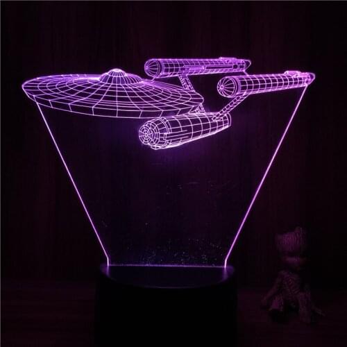 Action Figure American Super Hero Spaceship LED NightLight 7 Colors Touch Table Room Decor Night Light Model 3D Lamp