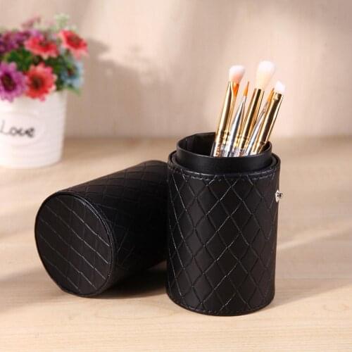 PU Leather Makeup Storage Holder Cosmetic Cup Case Box for Makeup Brush Pen Make-up Brushes Holder Organizer