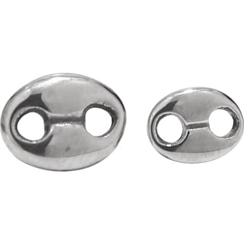 Stainless Steel Coffee Bean Links Oval Shape Connector Charms Beads for Bracelets Necklaces Jewelry Making