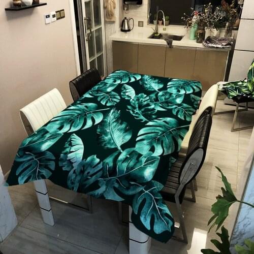 Plant Waterproof Kitchen Table Cloth Polyester Dinning Desk Cover Rectangle Square Home Restaurant Tea Table Cloth