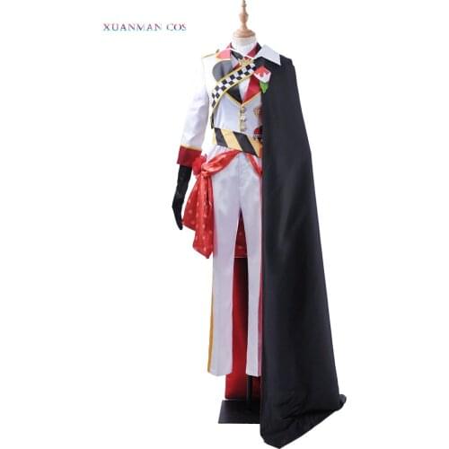 Game Twisted-Wonderland Cosplay Costume Alice in Wonderland Custom Men Satin Uniform Pants with Long Cloak Riddle Rosehearts