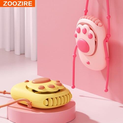 New Product USB Mini Fan Handheld Cooling Hanging Neck Fan Lazy Sports Portable Cartoon Bear Paw Design Desktop Use