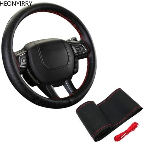 37cm/38CM DIY Steering Wheel Covers Artificial Leather Braid on The Steering-wheel of Car with Needle Thread Car Accessories