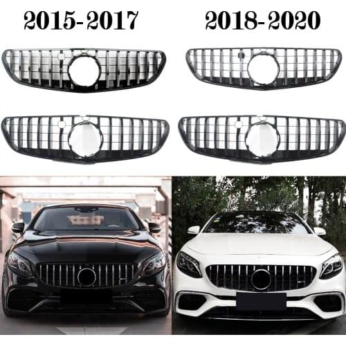 Front Racing Grill Billet Bumper Upper Cover For Mercedes-Benz W217 S-Coupe 2015 2016 2017 2018 2019 2020 GTR
