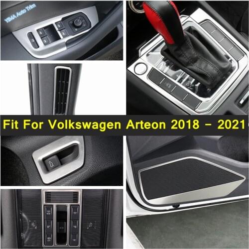 Window Switch / Tailgate Control Button / Door Loudspeaker Cover Trim Silver Accessories Fit For Volkswagen Arteon 2018 - 2021