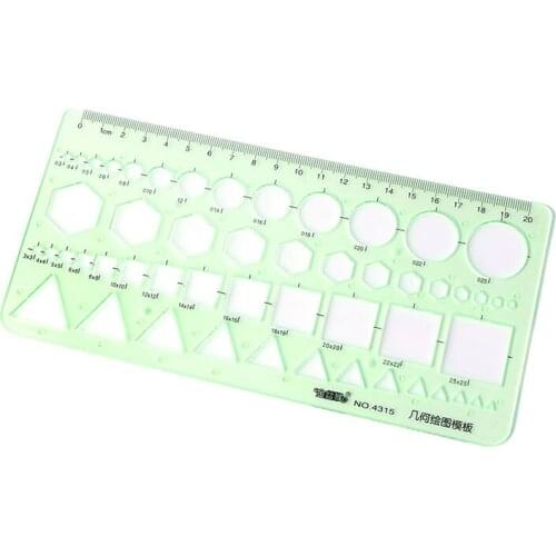 Plastic Circle Square Hexagon Geometric Template Ruler Stencil Measure Tool NEW Drop Shipping Support