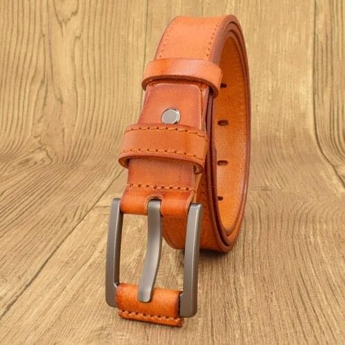 Designer belt men luxury 100%real full grain thick cowhide genuine leather vintage 3.0cm sport masculine soft belt orange