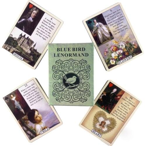 Blue Bird Lenormand Oracle Cards Leisure Party Table Game Fortune-telling Prophecy Tarot Deck With Guide Book
