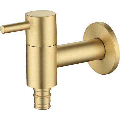 Washing Machine Faucets Wall Mounted Bibcock Brass Material Brushed Golden Outdoor Garden Faucet Washing Machine Tap Small taps