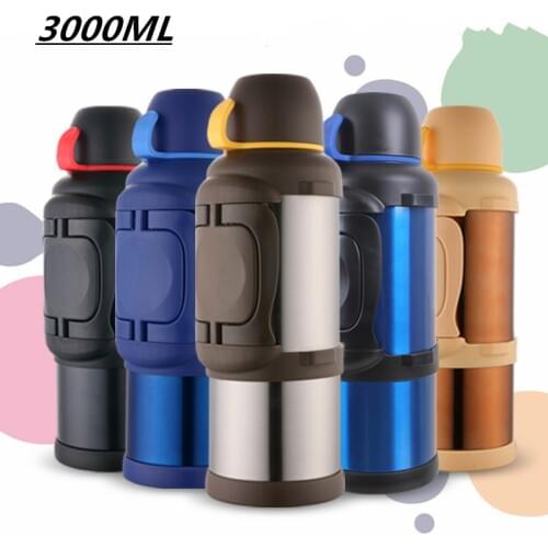 3000ML,3L Stainless Steel insulated Thermos Travel Coffee Mug Thermo cup Thermal vacuum water Kettle Large My Bottle Thermal cup