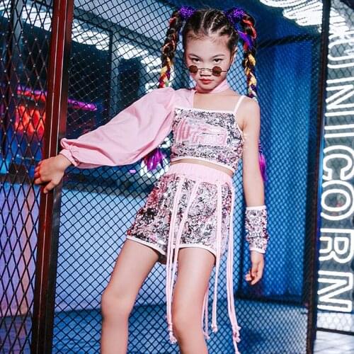 Cheerleader Uniform Sequins Girl Sets Dancer Outfit Jazz Dancewear Stage Costume Festival Clothing Teenage Girls Clothes DL8056