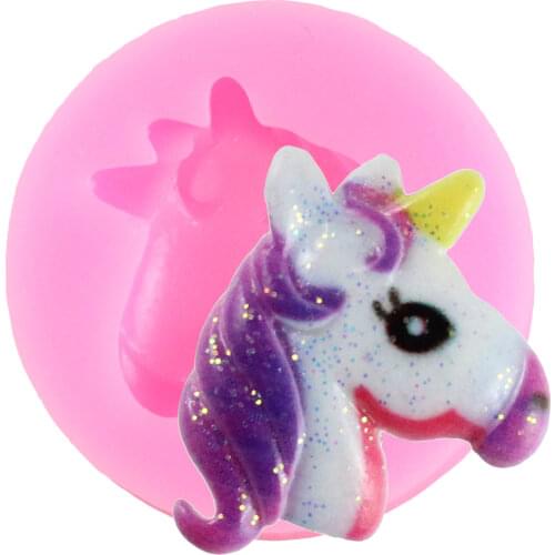 Cartoon Unicorn Silicone Mold Cupcake Topper Fondant Cake Decorating Tools Chocolate Gumpaste Moulds Polymer Clay Candy Molds