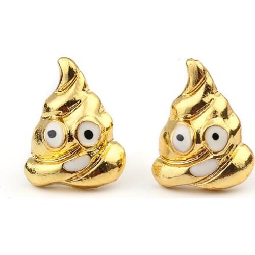 Evil Funny Face Expression Fecal Bucket Earrings Female Fashion Creative Stool Jewelry Dance Party Accessories