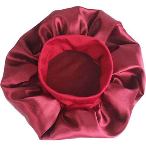 1Pc Women Sleeping Hats Large Satin Beauty Print Shower Caps Bonnet Lady Hair Cover Fashion Head Cover