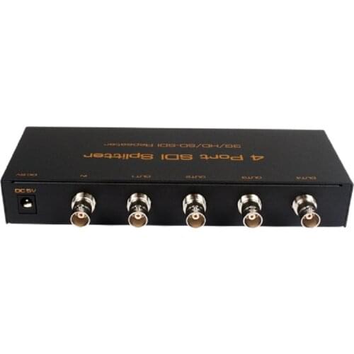 1x2 SDI Splitter 3G HD SDI repeater 2 Port SDI Splitter support 1080P 100M Distribution Amplifier Extender Audio Video Output
