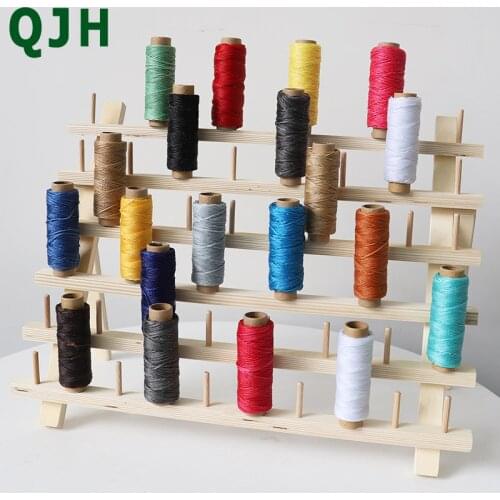 48 axis wire frame diy leather goods hand-stitched leather line round wax line storage line frame solid wood spool folding frame