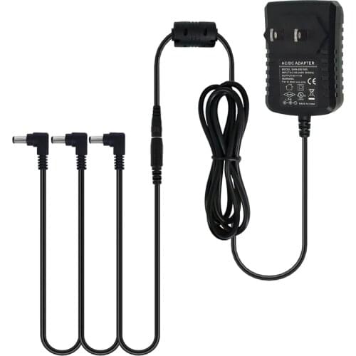 Guitar Effects Pedal Power Supply Adapter 9V DC 1A (1000mA) With Cable 3 Way 5 Way Daisy Chain Cord