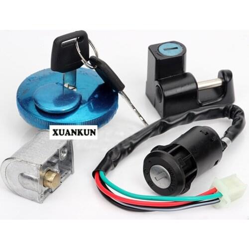 Motorcycle Accessories Four Sets of Locks Electric Door Locks Fuel Tank Locks Helmet Locks Handlebar Locks